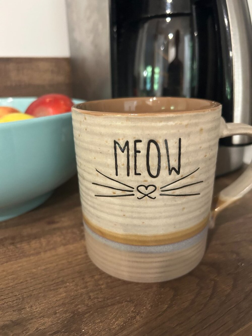 "MEOW" Cat Lover Ceramic Coffee Mug | Farmhouse Style